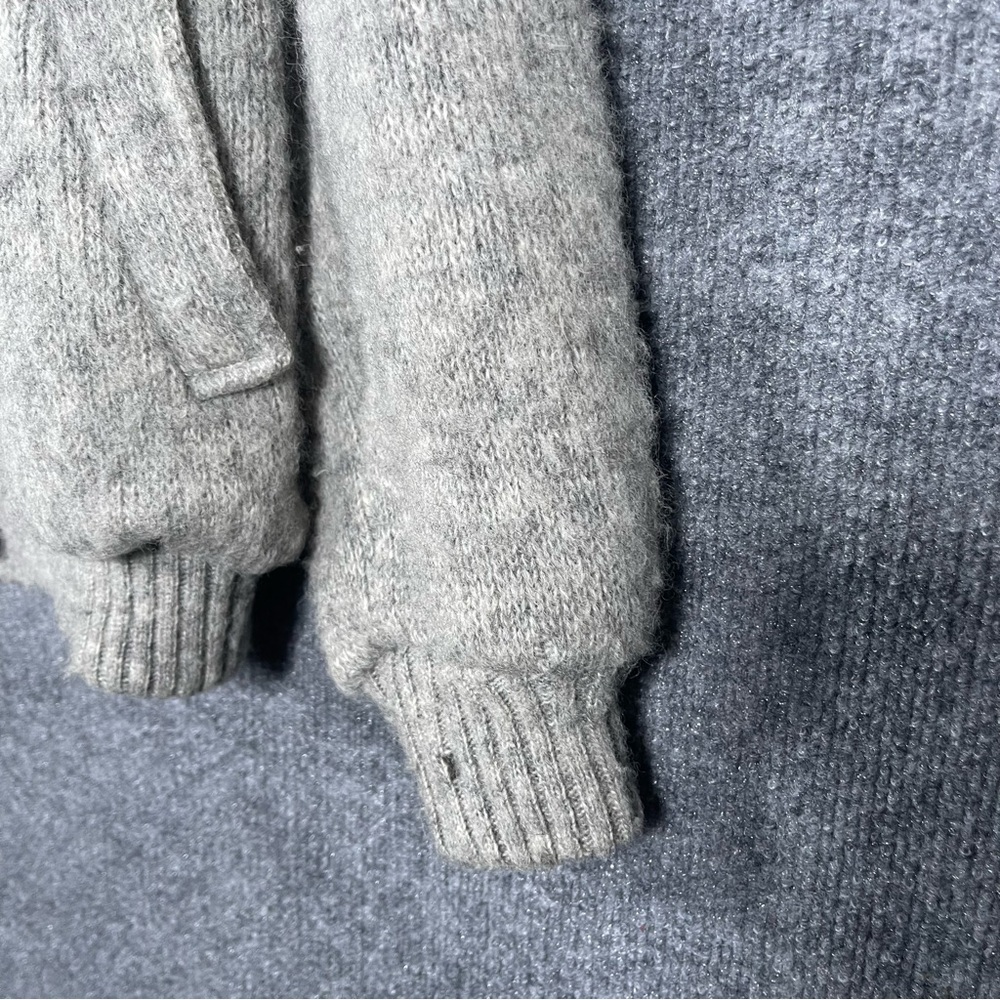 Hilda Ltd Men’s Large 100% Wool Gray Fair Isle‎ Button Down Grandpa Cardigan VTG - Picture 10 of 14
